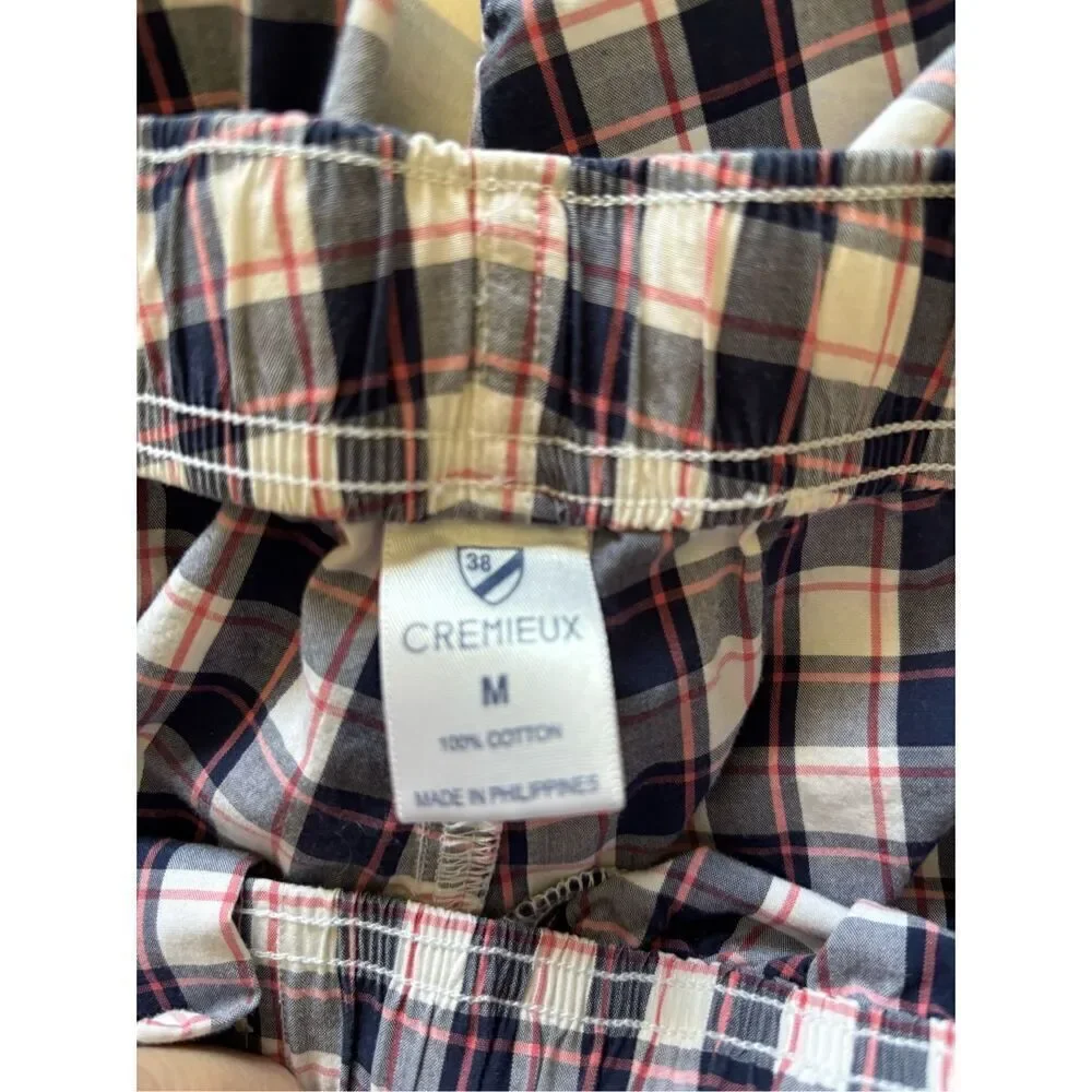 Cremieux Sleep Lounge Pajama Shorts Mens Medium 100% Cotton Plaid